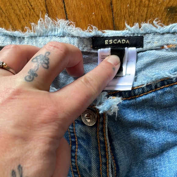 Vintage 90‘s flared jeans ESCADA EU36 like 26/27 low waist Cowgirl wide - Picture 2 of 7